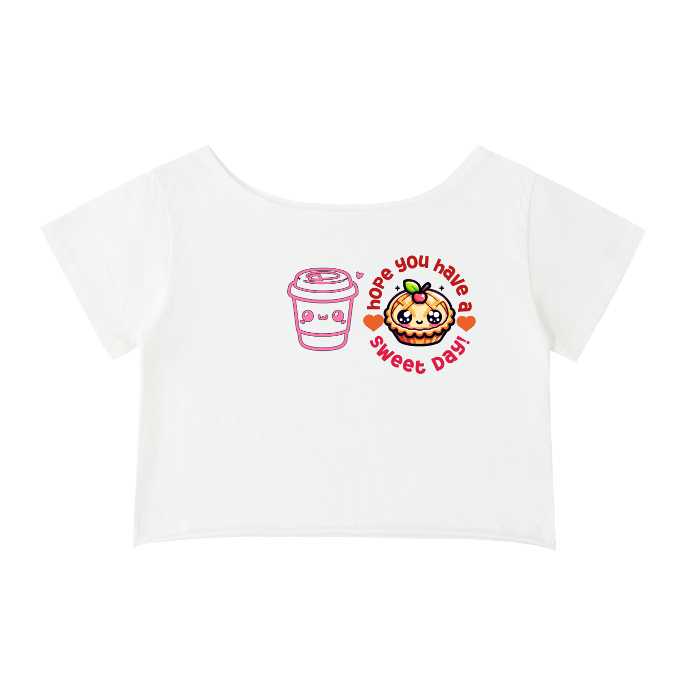 SWEET DAY CROP_ TEE Off-Shoulder