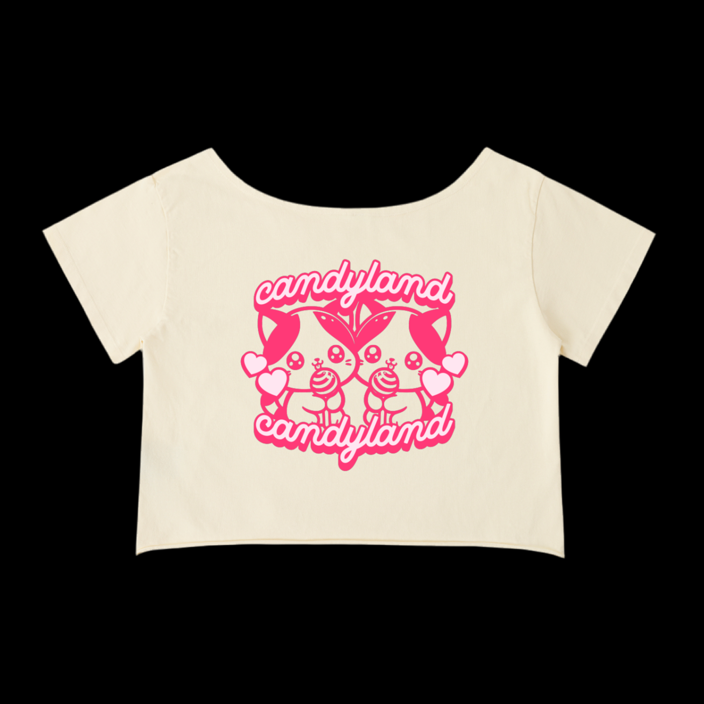 SWEET DAY CROP_ TEE Off-Shoulder